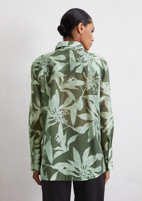 Print blouse regular — Medium Green