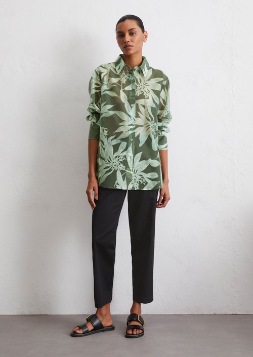 Print blouse regular — Medium Green