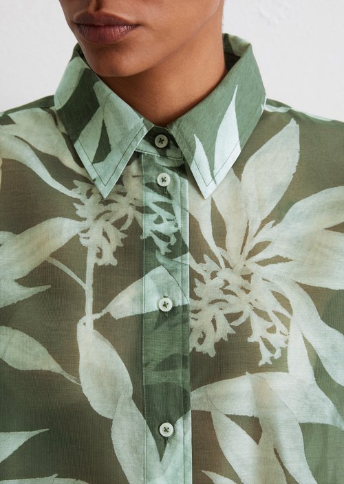Print blouse regular — Medium Green