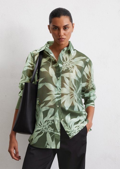 Print blouse regular — Medium Green