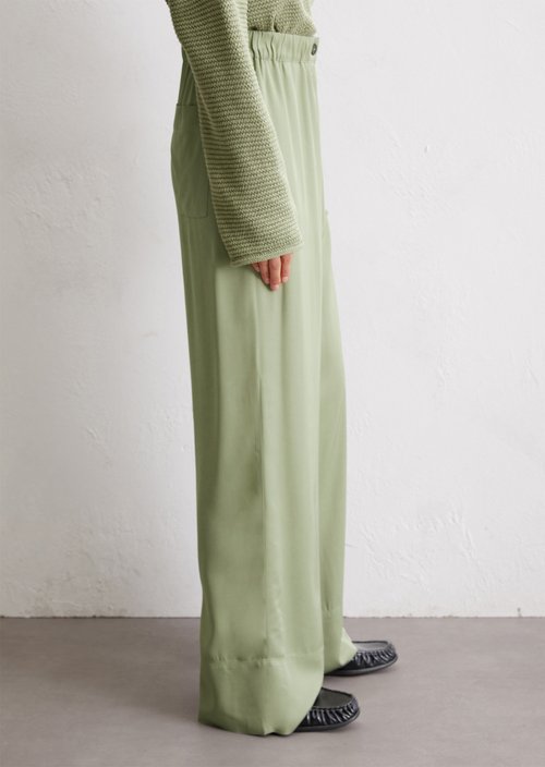 Flowing wide leg pants — Smooth Sage