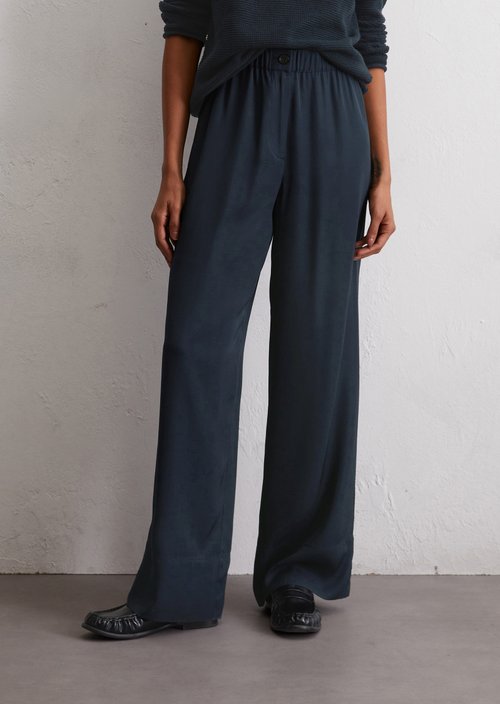 Flowing wide leg pants — Dark Navy