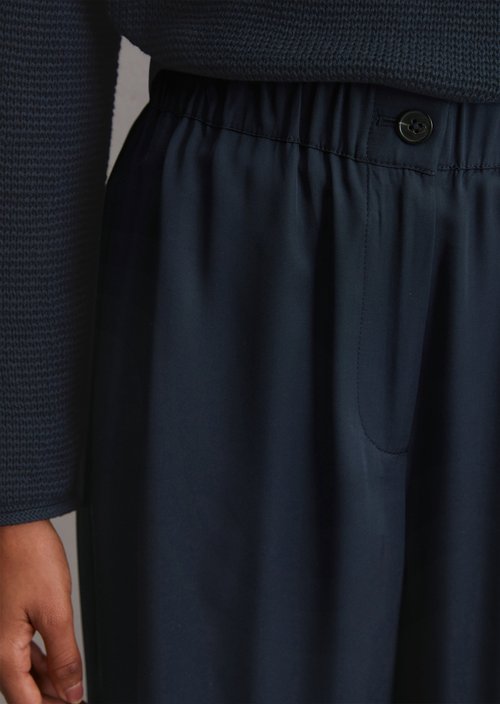 Flowing wide leg pants — Dark Navy