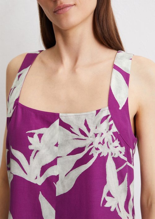 Print dress flared — Dark Pink