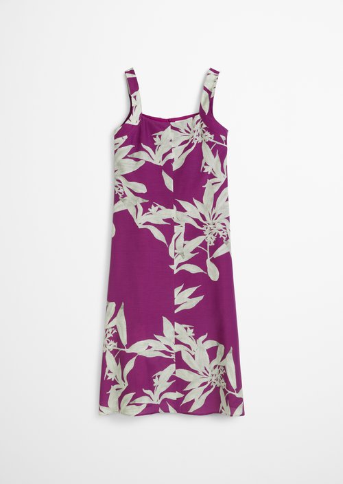 Print dress flared — Dark Pink