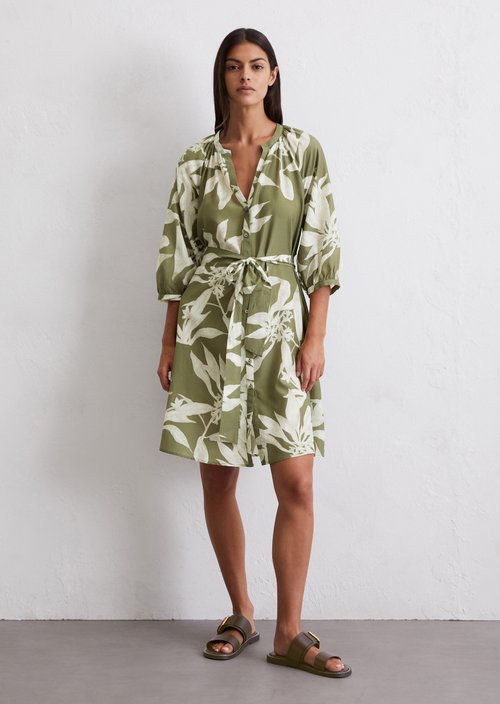 Relaxed short print dress — Medium Green