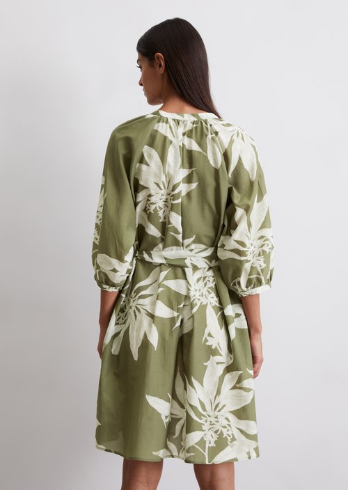 Relaxed short print dress — Medium Green