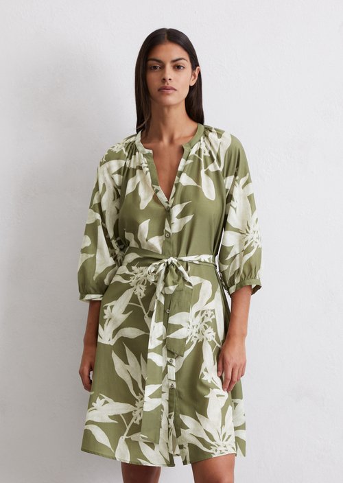 Relaxed short print dress — Medium Green