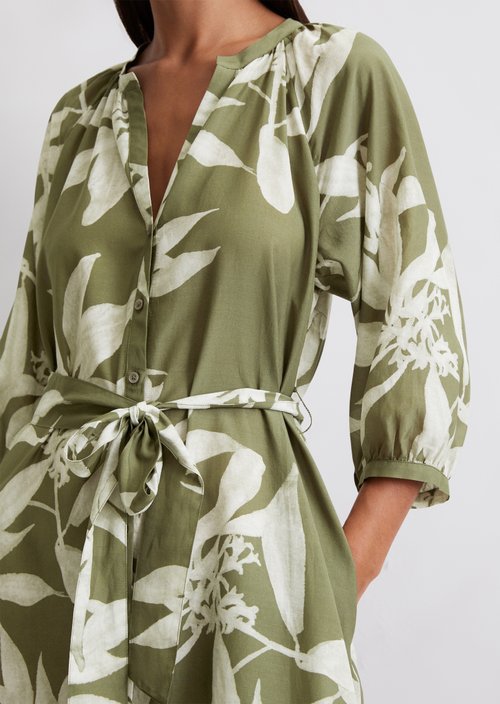 Relaxed short print dress — Medium Green