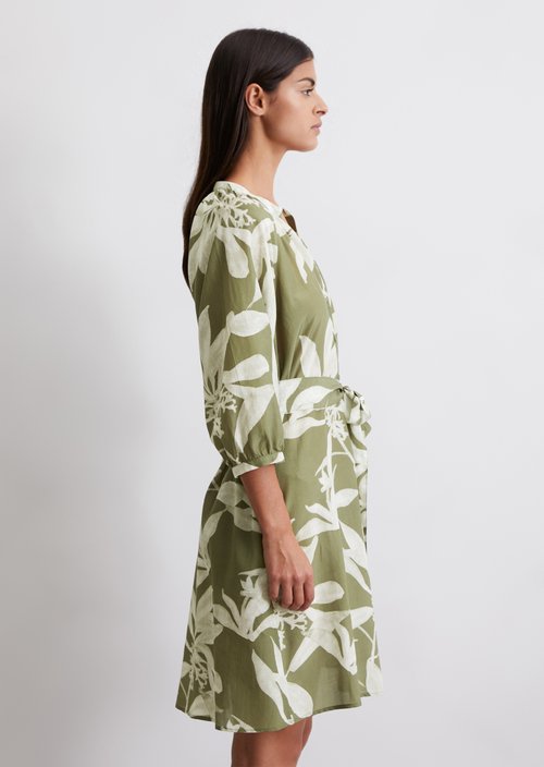Relaxed short print dress — Medium Green
