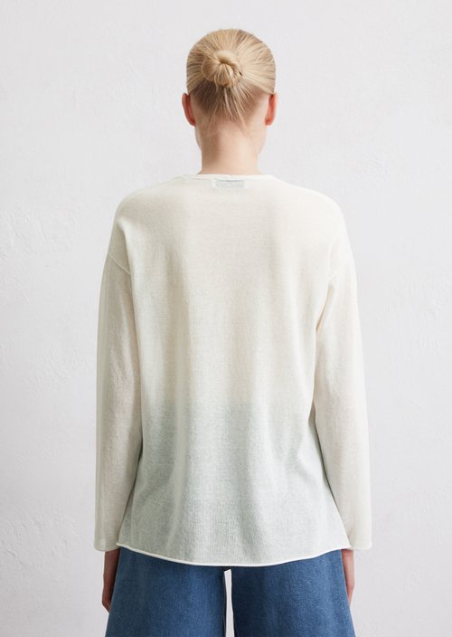 Fine knit sweater loose — White Cotton