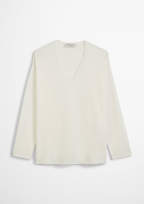 Fine knit sweater loose — White Cotton