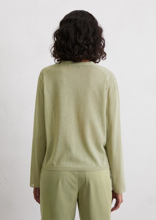 Fine knit cardigan slim — Smooth Sage