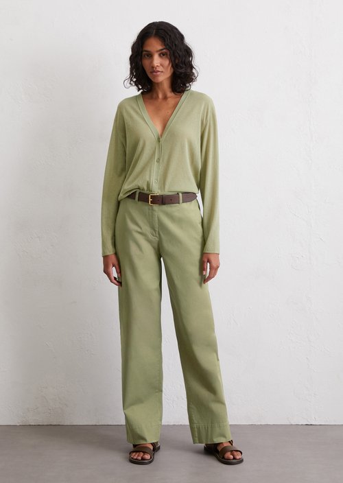Fine knit cardigan slim — Smooth Sage