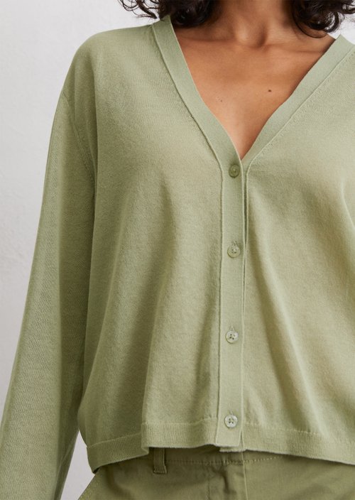 Fine knit cardigan slim — Smooth Sage