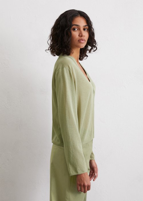 Fine knit cardigan slim — Smooth Sage