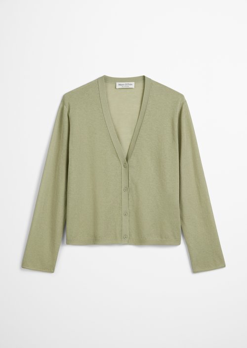 Fine knit cardigan slim — Smooth Sage