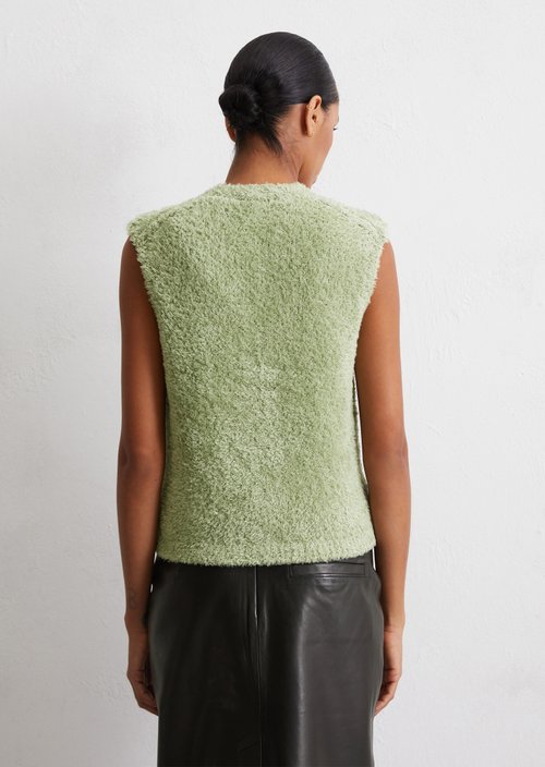 Fuzzy knit vest regular — Smooth Sage
