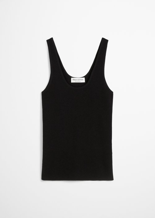 Fine knit top slim — Black
