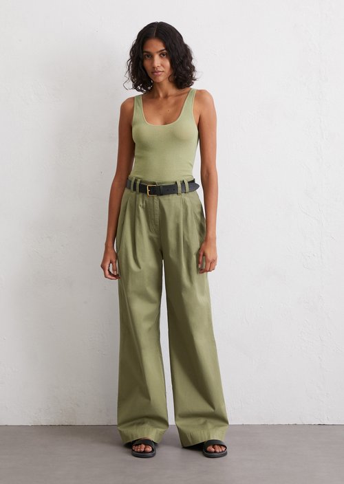Fine knit top slim — Smooth Sage