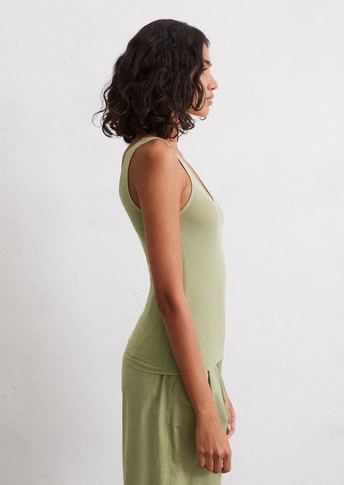 Fine knit top slim — Smooth Sage