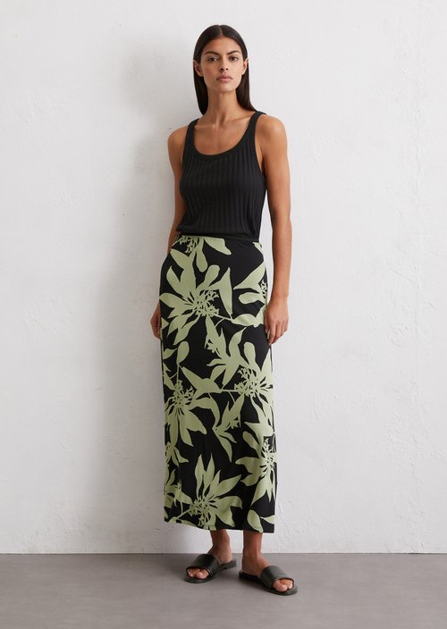 A-line jersey skirt — Black