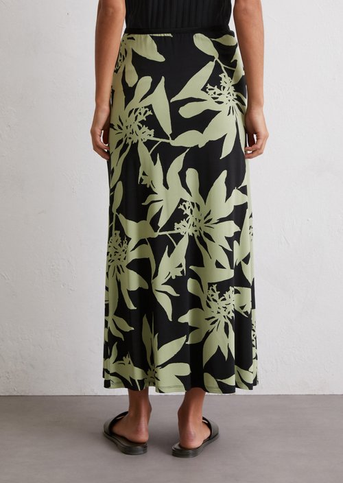 A-line jersey skirt — Black
