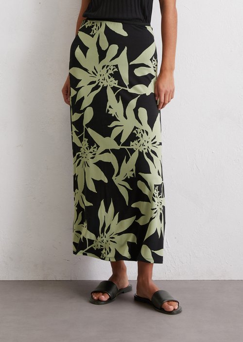 A-line jersey skirt — Black