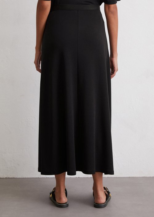 A-line jersey skirt — Black