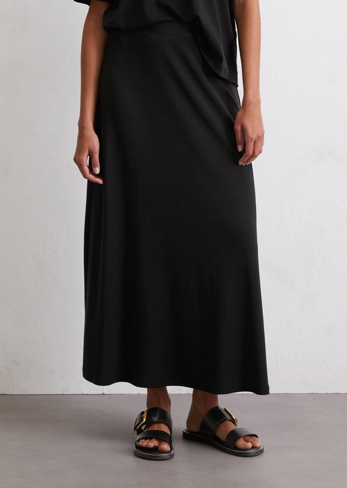 A-line jersey skirt — Black