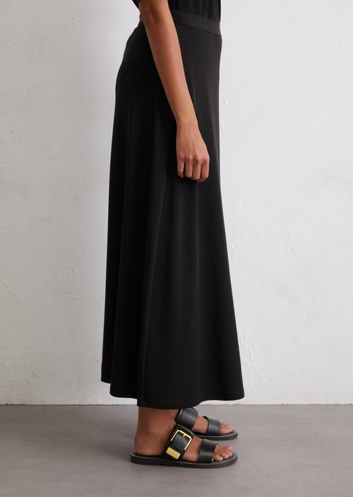 A-line jersey skirt — Black