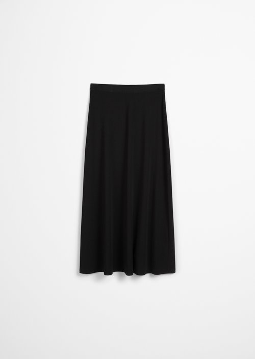 A-line jersey skirt — Black
