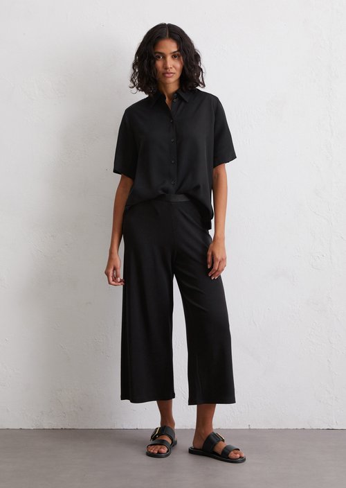 Jersey pants straight — Black