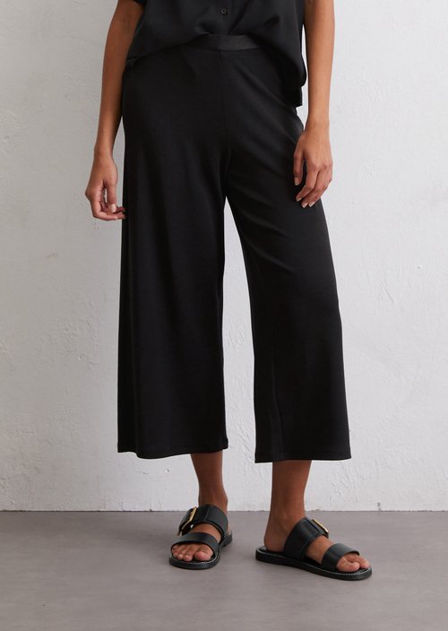 Jersey pants straight — Black