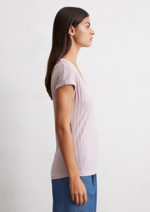 Pointelle T-shirt slim — Pale Lilac
