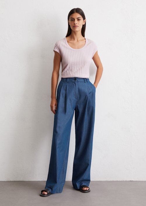 Pointelle T-shirt slim — Pale Lilac