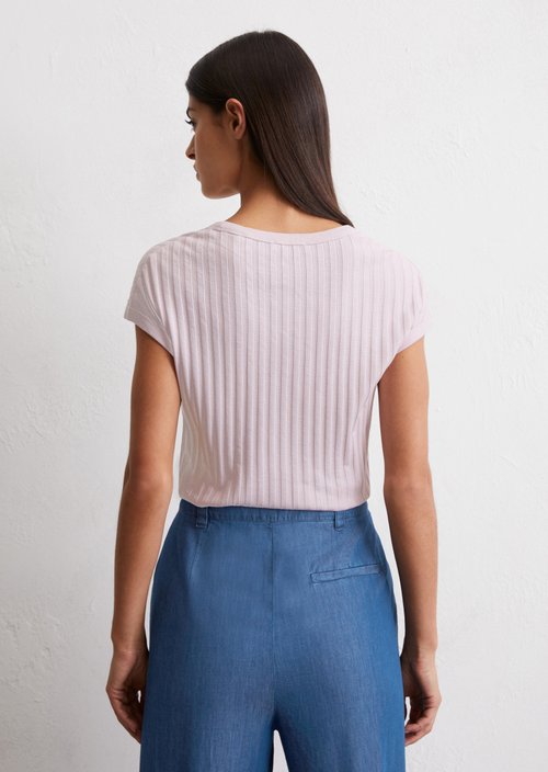 Pointelle T-shirt slim — Pale Lilac