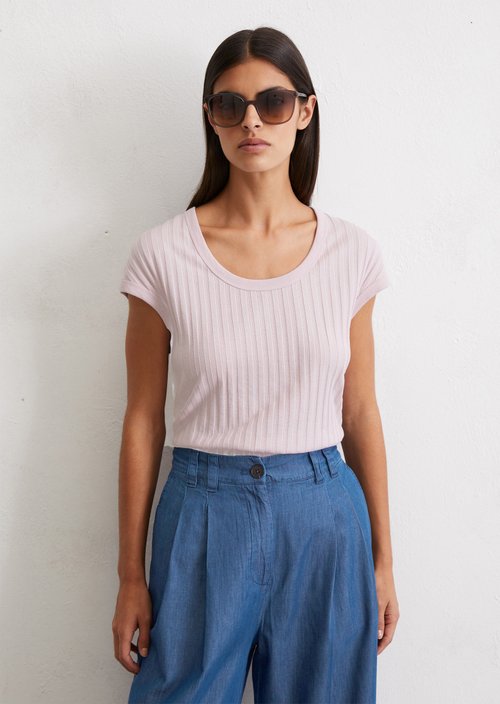 Pointelle T-shirt slim — Pale Lilac