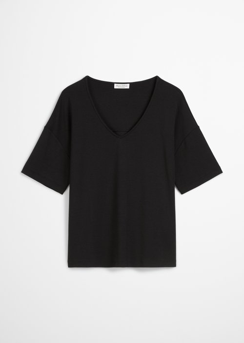 V-neck T-shirt loose — Black