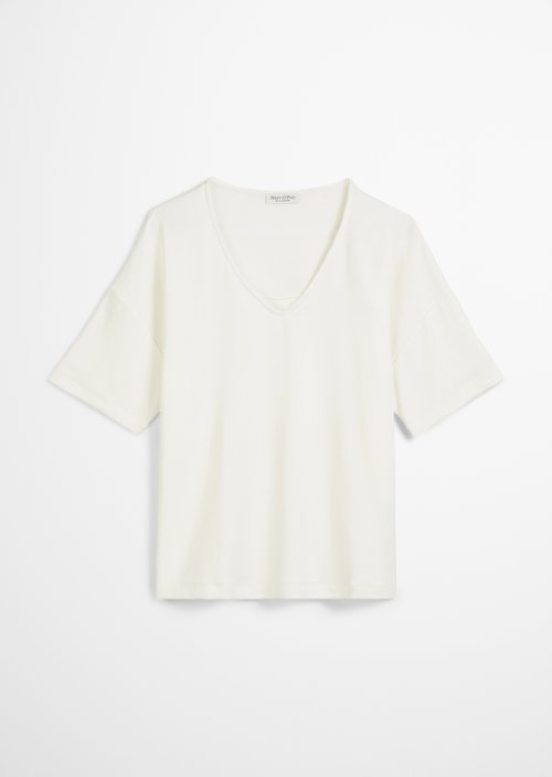 V-neck T-shirt loose — White Cotton