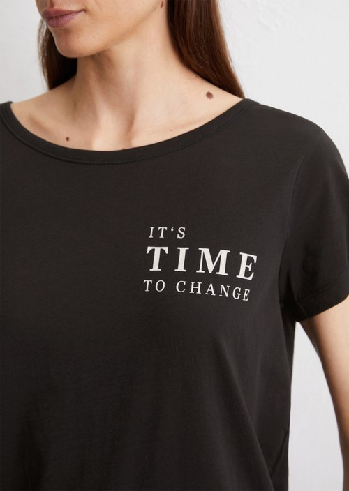 Print T-shirt regular — Black
