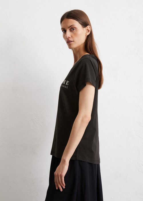 Print T-shirt regular — Black
