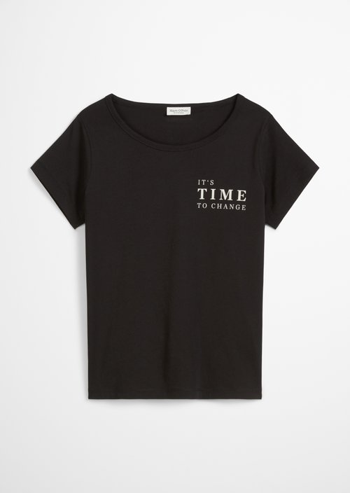 Print T-shirt regular — Black