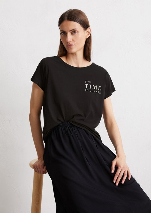 Print T-shirt regular — Black