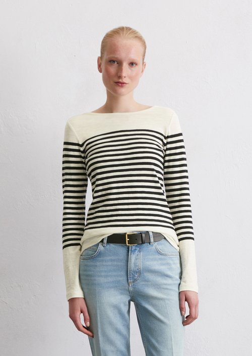Striped longsleeve regular — Black