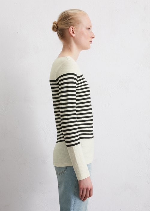 Striped longsleeve regular — Black
