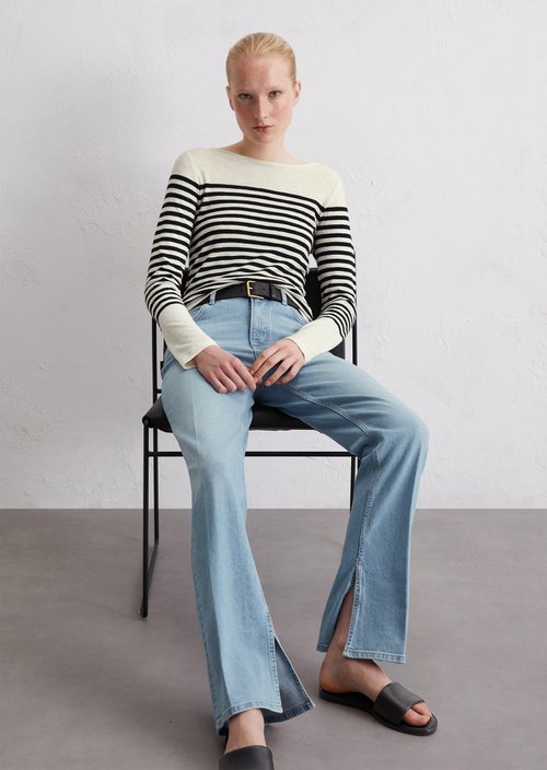 Striped longsleeve regular — Black
