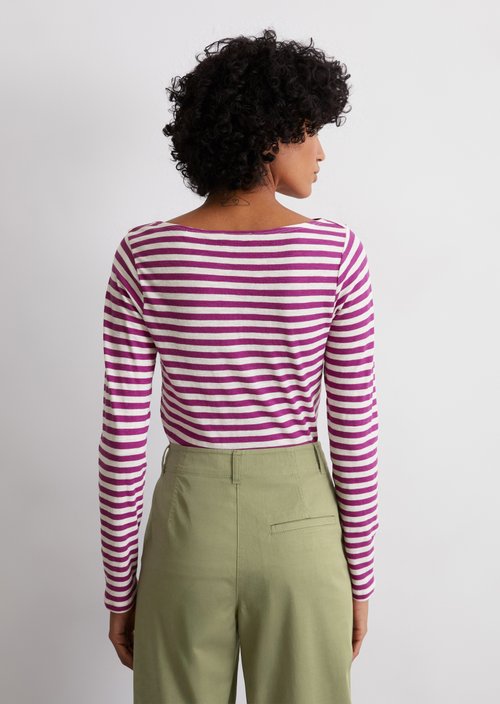 Striped longsleeve regular — Dark Pink