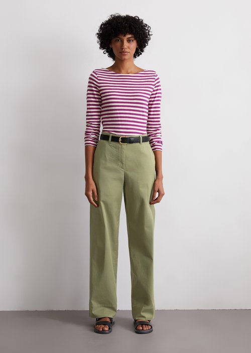 Striped longsleeve regular — Dark Pink
