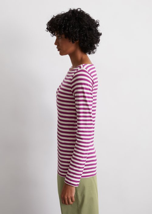 Striped longsleeve regular — Dark Pink